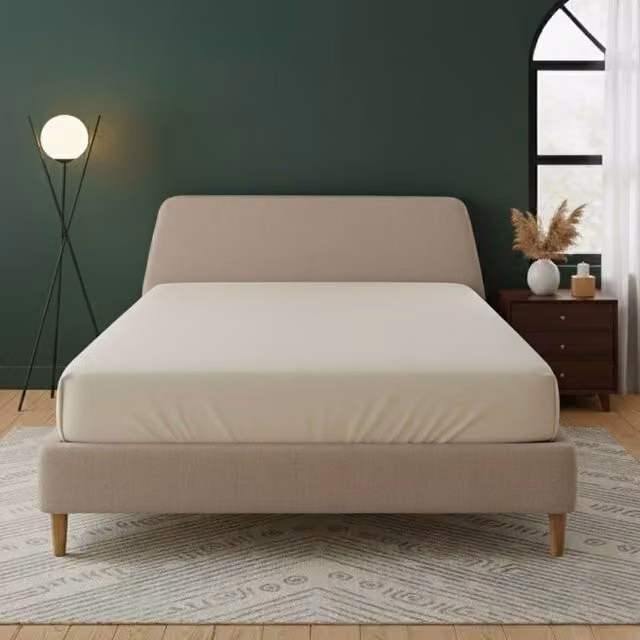 Snug City Double Flannelette Fitted Sheet in Beige, Extra Deep 40 cm
