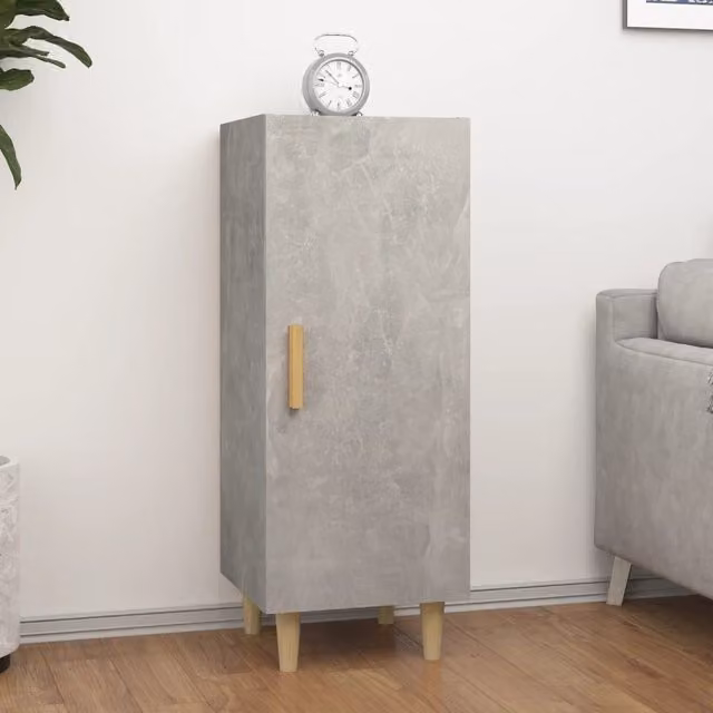 Berkfield Home Sideboard in Concrete Grey, Engineered Wood, W/D/H: 34.5 x 34 x 90 cm