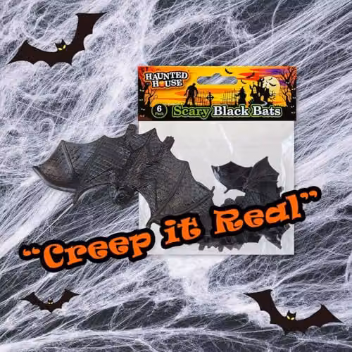 VFM e-Store Halloween Black Bat Party Decorations, Pack of 6 Plastic Props – 6
