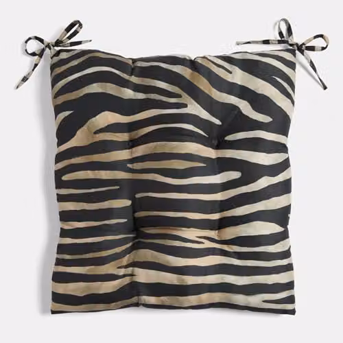 OHS 2 Pack Zebra Print Outdoor Chair Seat Pads in Black and White, W/D/H: 40 x 40 x 40 cm – 7
