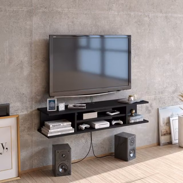 Decorotika Pivot Floating TV Unit in Black – 1