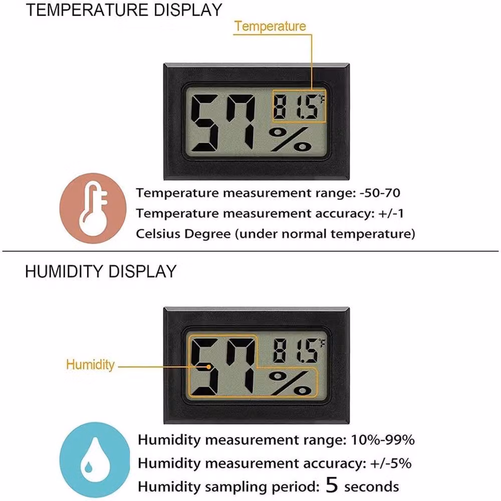 SPETLEK Mini Digital LCD Thermometer Hygrometer in Black – 3