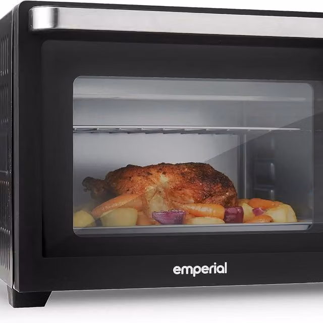 Emperial 30L Mini Electric Grill Cooker with Analog Timer, 1600W, Black