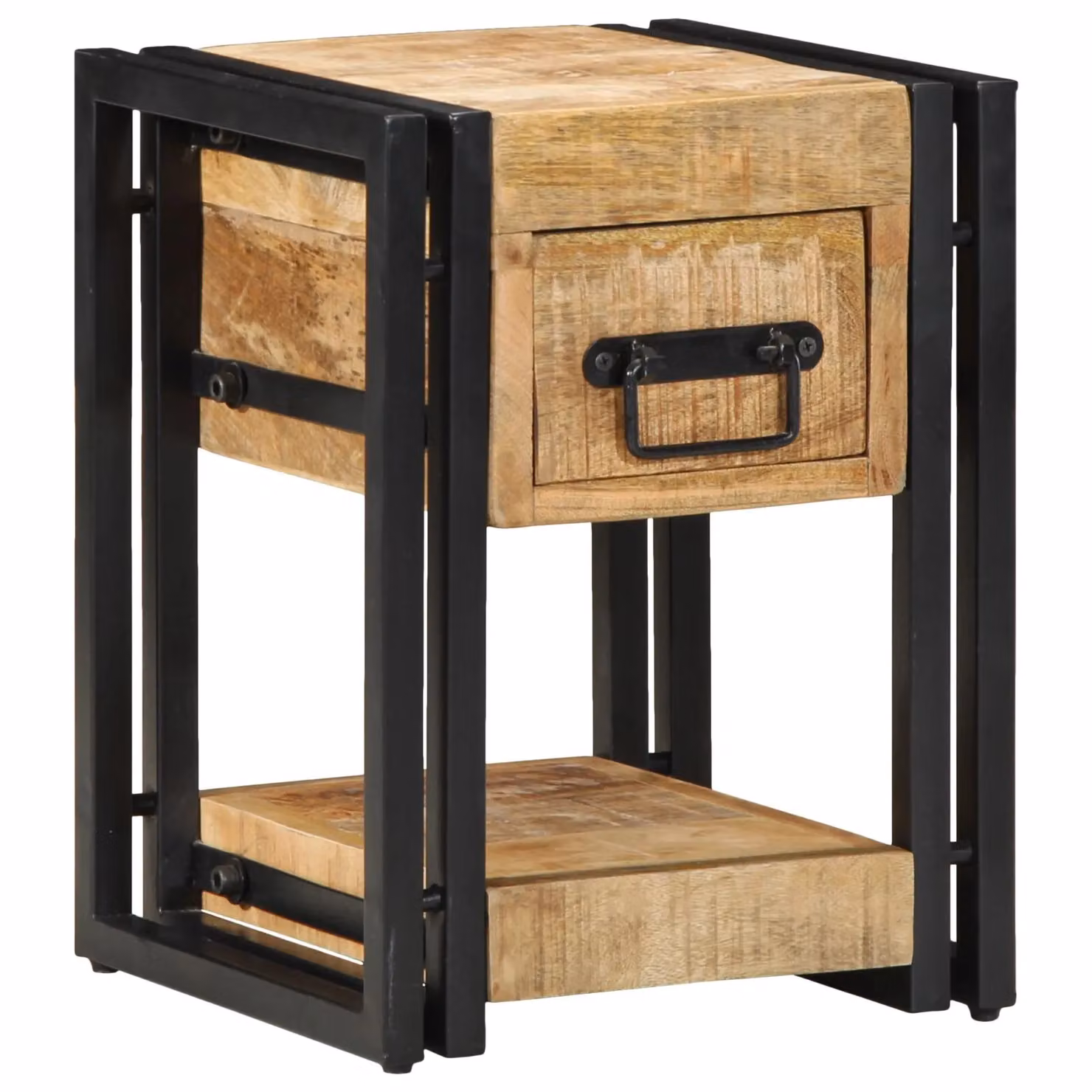 Berkfield Home Set of 2 Modern Nightstands in Brown Solid Mango Wood, W/D/H: 40 x 40 x 40 cm – 2