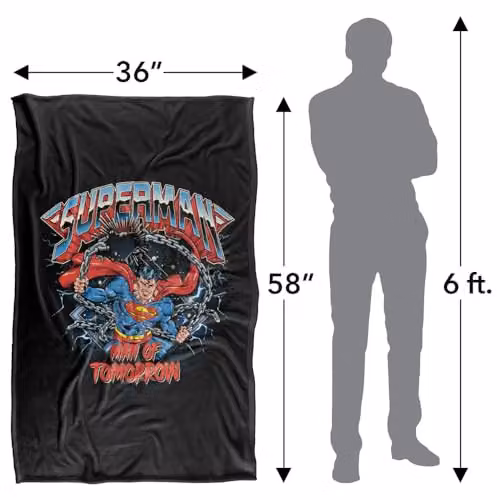 Warner Bros. Superman Rock Band Silky Touch Super Soft Fleece Throw Blanket, Multicolour, W: 91.44 cm x D: 91.44 cm – 4