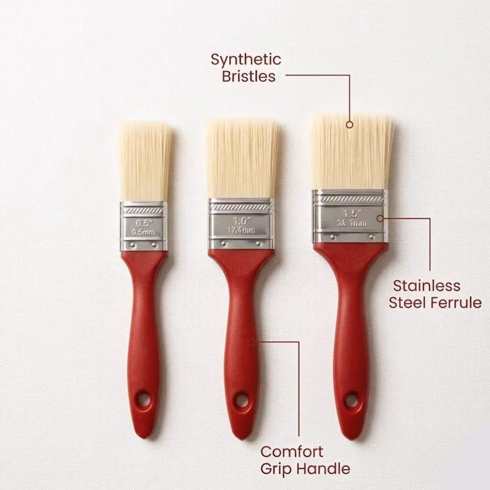 Bedsland 3-Piece Multicolour Paint Brush Set for Smooth Finishes – 5