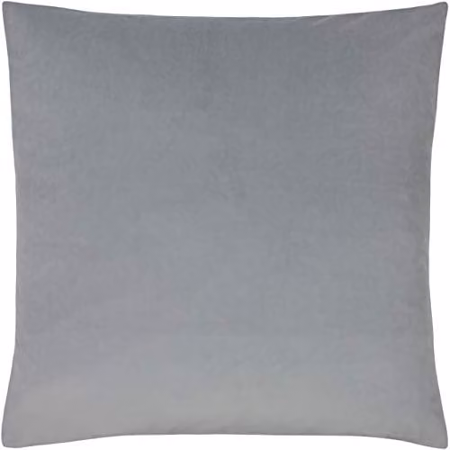 Paoletti Sunningdale Plain Velvet Square Cushion in Silver, 50 x 50 cm – 1