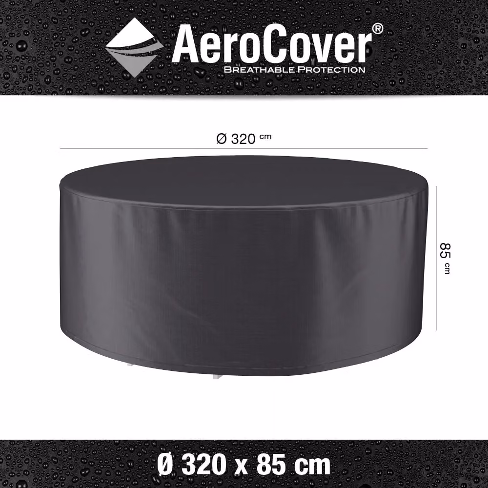Ruma AeroCover Round Dining Set Waterproof Polyester Cover in Anthracite Grey, W: 320 cm, D: 320 cm, H: 85 cm – 2