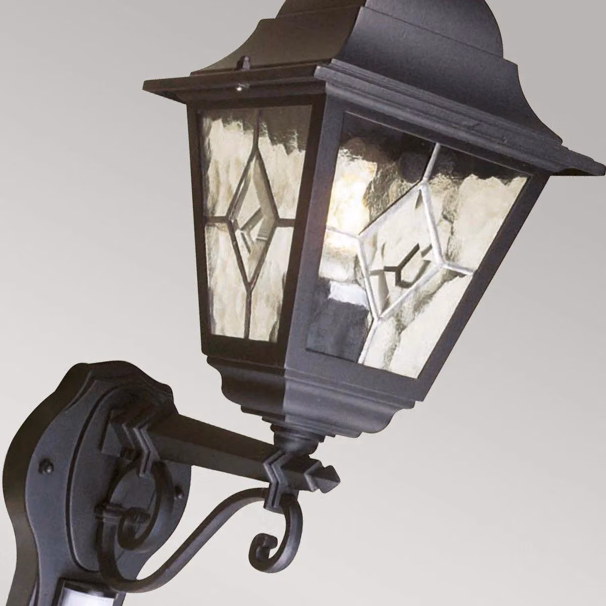 Netlighting Norfolk Black Outdoor Motion Sensor Lantern Light with E27 Socket and IP43 Rating – 3