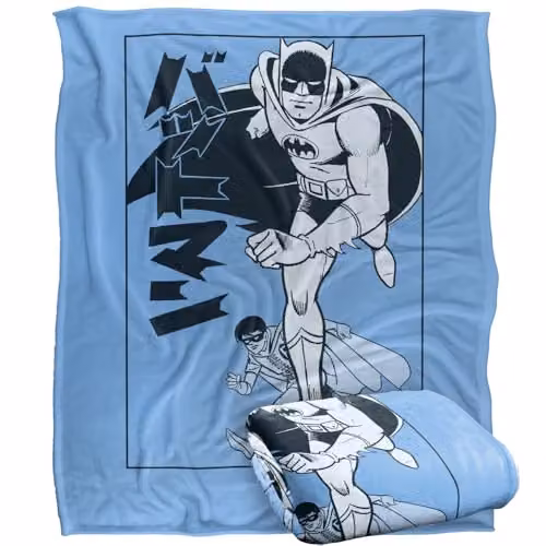 LOGOVISION Batman Robin Kanji Super Soft Fleece Throw Blanket, Multicolour, W: 152 cm, D: 127 cm – 1