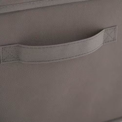 OHS Grey Fabric Storage Box with Lid, Foldable Wardrobe Organiser with Handles, W/D/H: 42 x 32 x 60 cm – 2