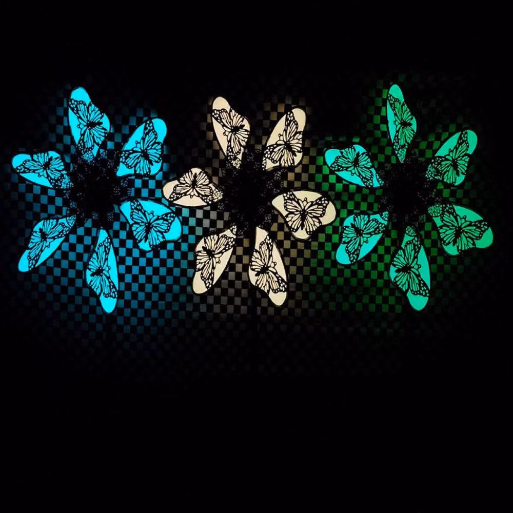 Quipulse Blue Glow-in-the-Dark Butterfly Windmill Metal Garden Ornament – 3
