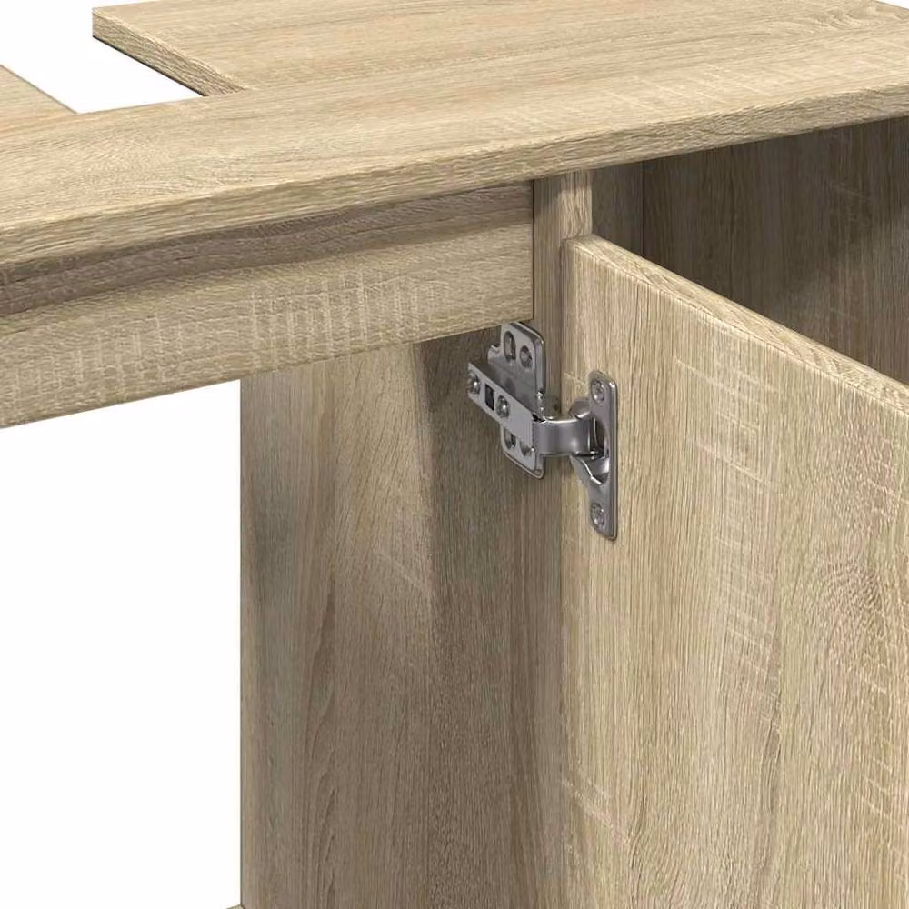 Berkfield Home Durable Sonoma Oak Bathroom Cabinet in Light Brown, W/D/H: 80 x 33 x 60 cm – 4