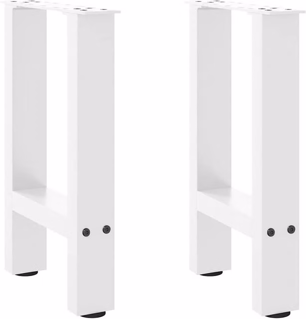 Berkfield Home White Steel Coffee Table Legs, Set of 2, Height: 38 to 43 cm