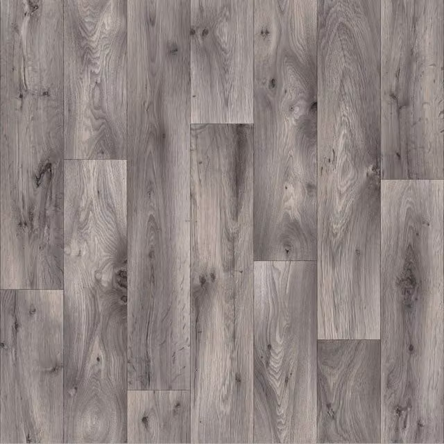 Sirius Grey Wood Effect Textile Backed Vinyl Flooring Sheet, W: 200 cm, L: 600 cm, Thickness: 0.26 cm – 1