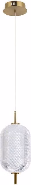 Netlighting Corado Slim Pendant Ceiling Light in Gold/Brass with 3000K Warm White LED