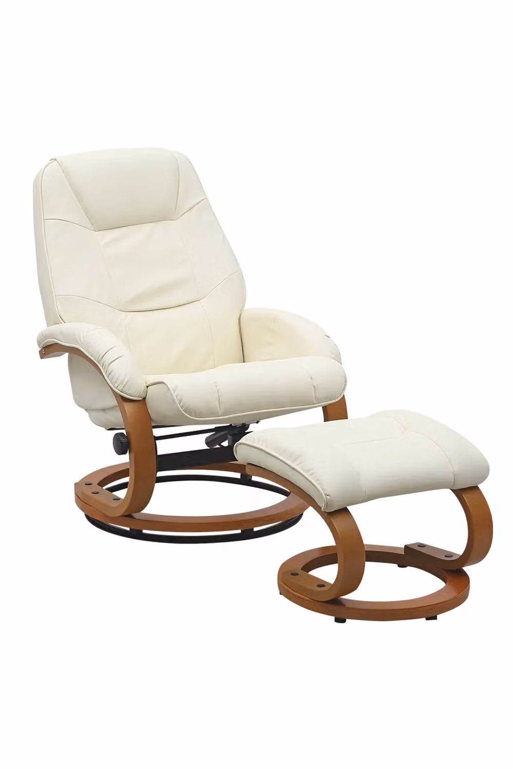H&O Direct Ergonomic Executive Chair in Beige with Headrest, Foot Ring and Armrests – 2
