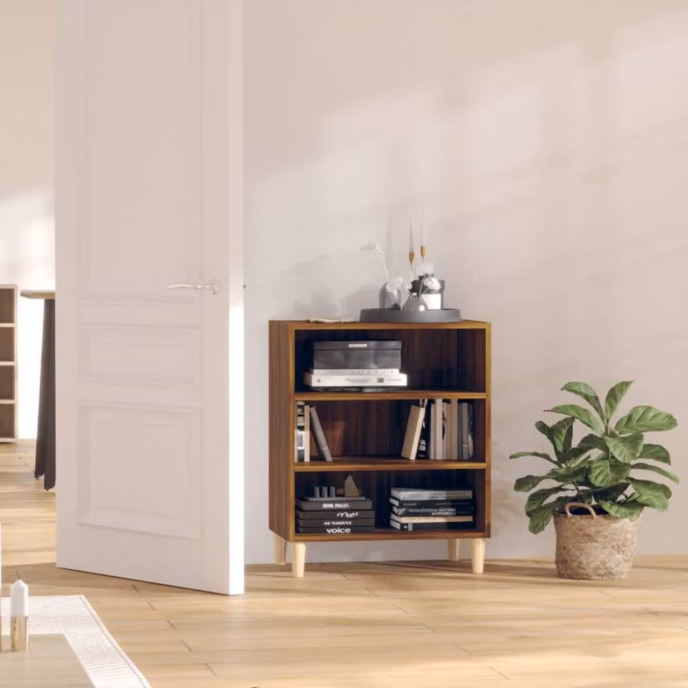 Berkfield Home Mid Century Sideboard in Brown Oak, W/D/H: 57 x 35 x 70 cm – 2