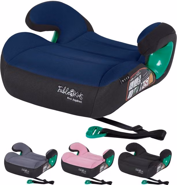 FableKids ELLA I-Size Child Car Seat Booster Seat with Backrest, Blue, for Heights 100-150cm