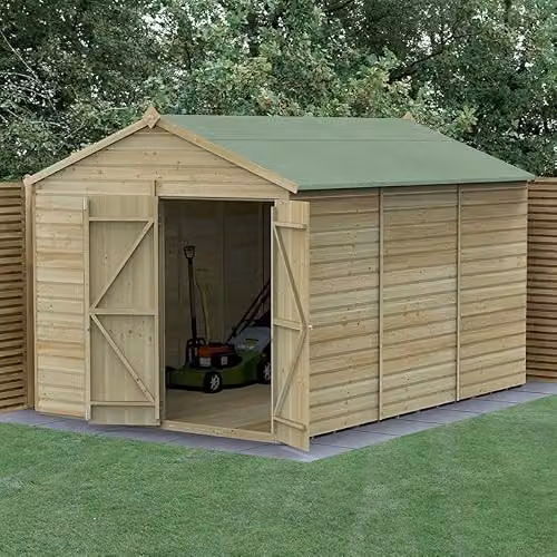 Forest Garden Apex Wooden Shed with Double Doors in Brown – 2