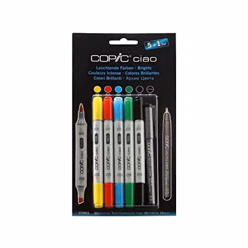 Copic Ciao Brush Marker Pen Set, Multicolour, 6 Pack