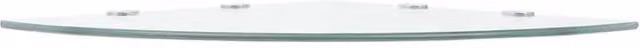 Berkfield Home Durable Wall Mounted Corner Shelf with Clear Glass and Chrome Supports W/D/H: 45 x 45 x 15 cm