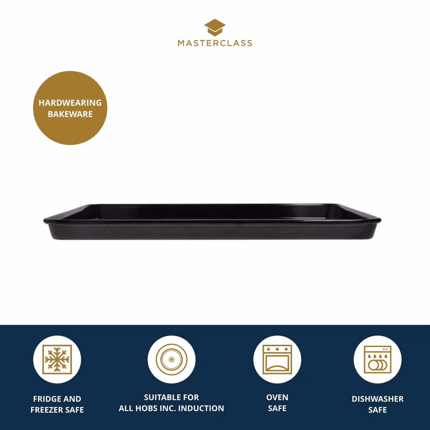 MasterClass Vitreous Enamel Rectangular Baking Sheet in Black – 5