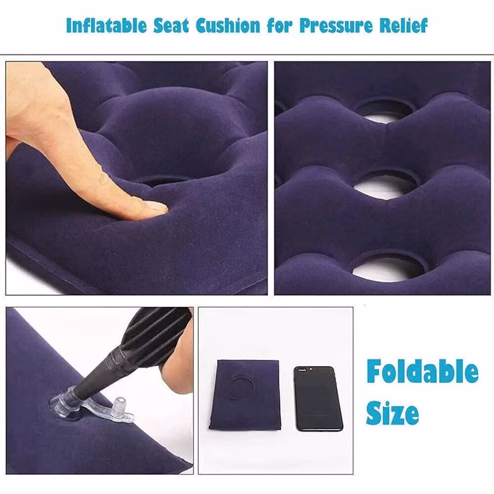 PAWNORA Soft Inflatable Anti-Pressure Seat Mat for Adults in Blue – 3