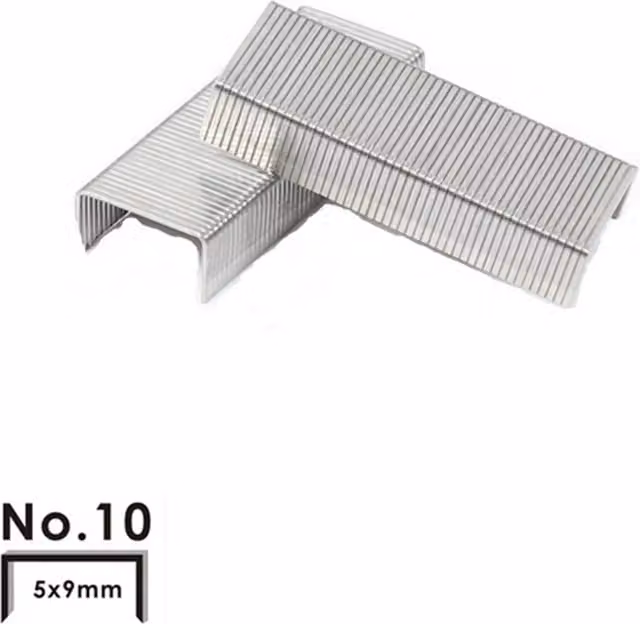 Foska No. 10 Steel Staples, Pack of 1000, Silver and Multicolour