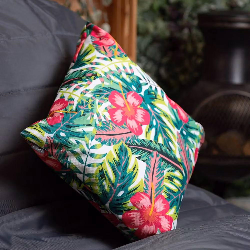 ICON Set of 2 Waterproof Indoor and Outdoor Floral Cushions in Pink and Multicolour, W/D/H: 43 x 43 x 43 cm – 4