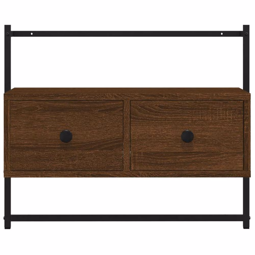 Berkfield Home Wall-mounted TV Cabinet in Brown Oak, W: 60.5 cm, D: 30 cm, H: 51 cm – 4