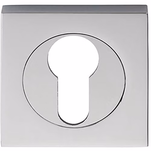 Loops Square Euro Profile Escutcheon with Concealed Fix in Polished Chrome, 52mm – 1