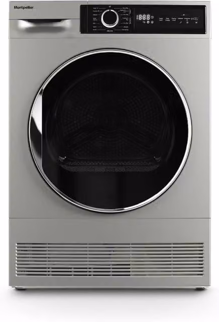 Montpellier MTDC8SDS Silver 8kg Condenser Tumble Dryer - B Energy Rating