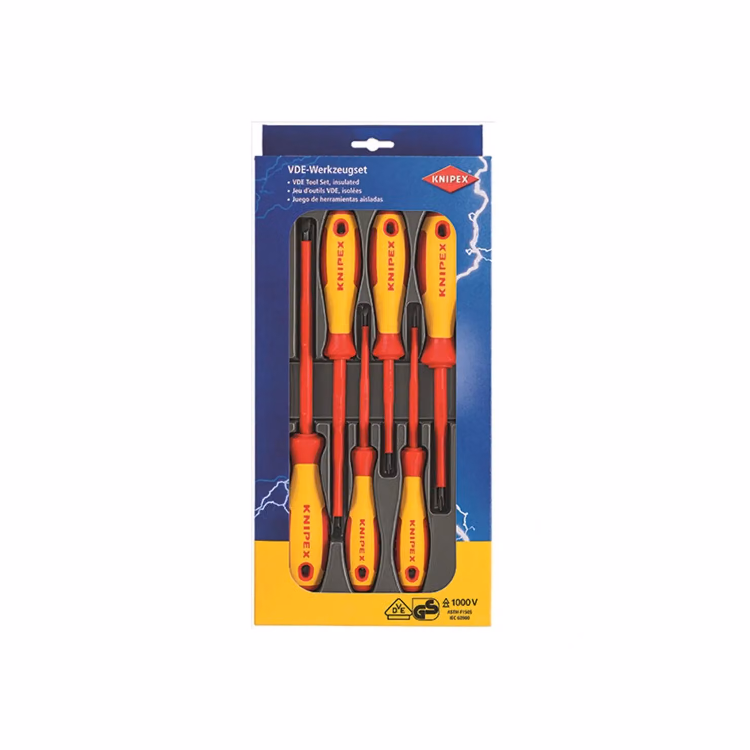 Knipex 6 Piece VDE Screwdriver Set in Red and Multicolour Steel – 2