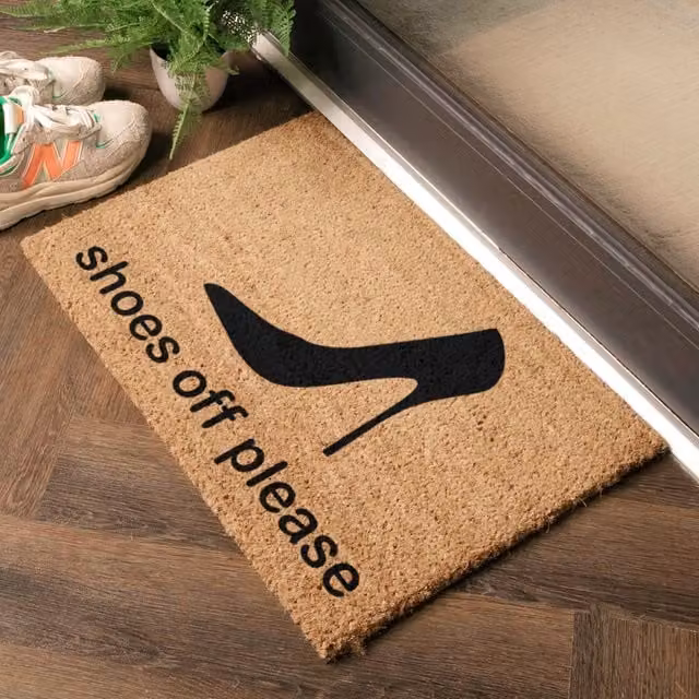 Artsy Mats Shoes Off-please Doormat, Black and Multicolour, W: 60 cm, D: 40 cm – 1