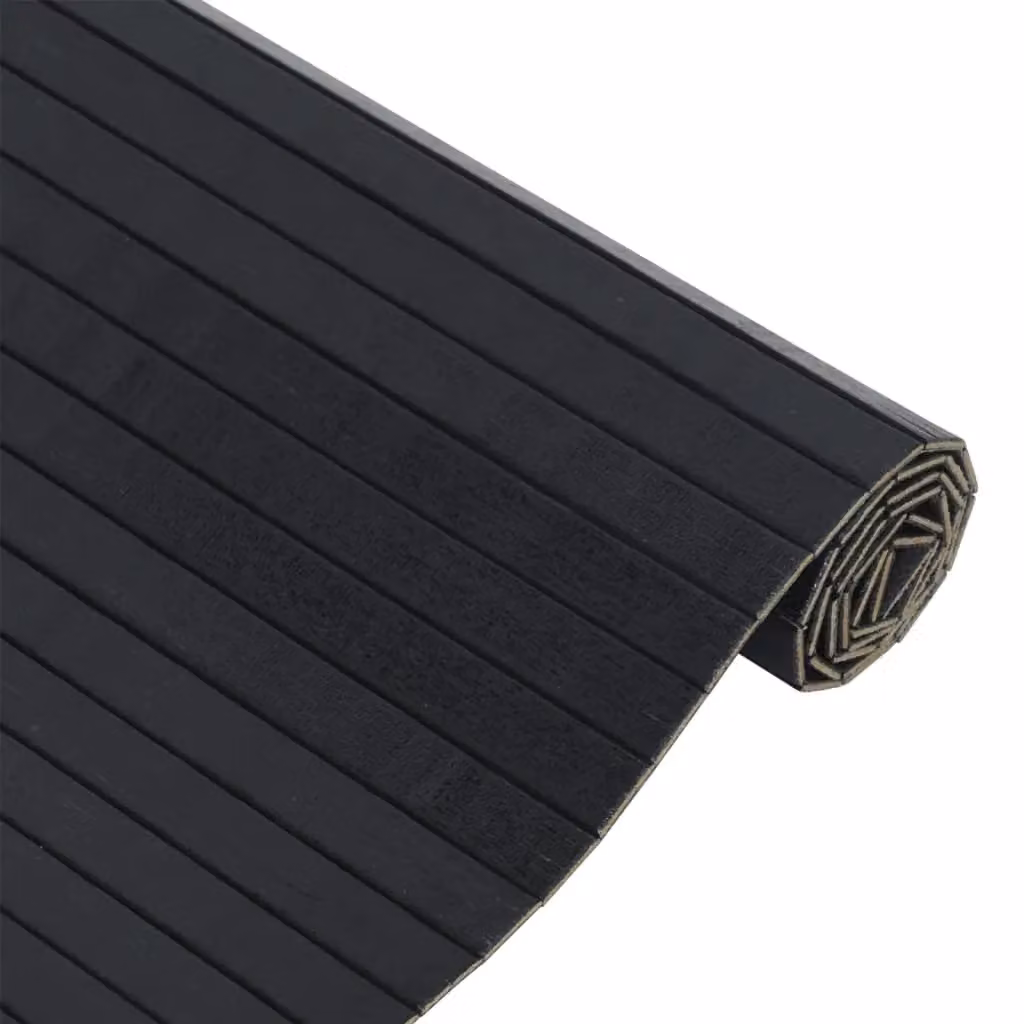 Berkfield Home Rectangular Bamboo Rug in Black, W: 70 cm, L: 200 cm – 3