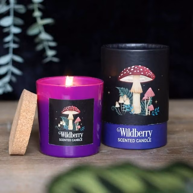 Uniqueful Forest Mushroom Wildberry Tabletop Candle in Purple – 1