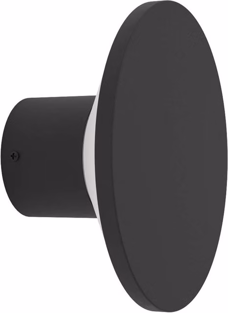 Loops Modern Black LED Round Up and Down Wall Light with Warm White Bulb Included – 1