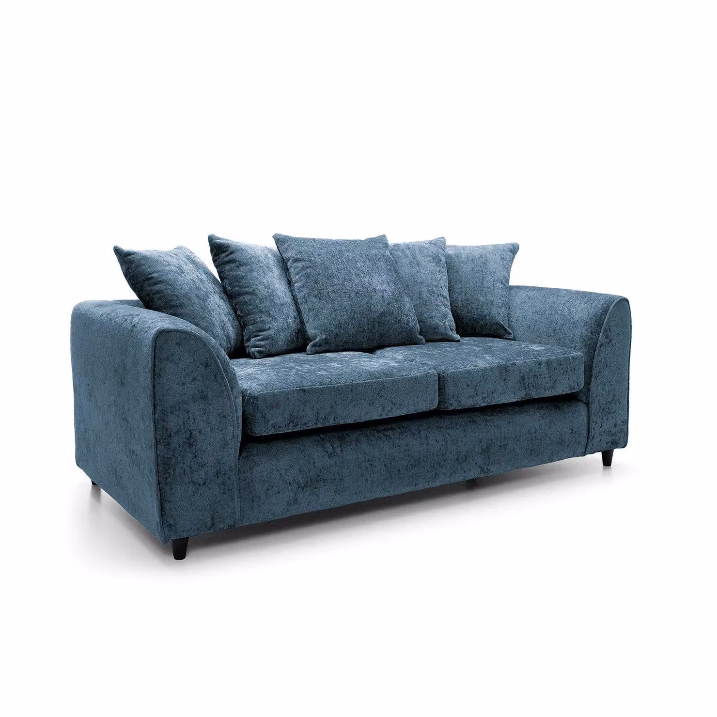 Abakus Direct Harriet 3 Seater Sofa in Blue Crushed Chenille Fabric – 2