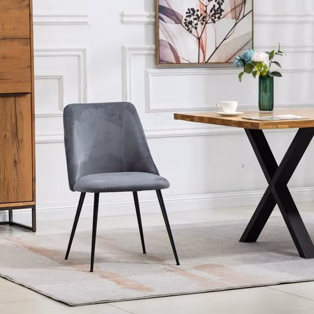 Artemis Home Morandi Velvet Dining Chairs, Set of 2, Grey