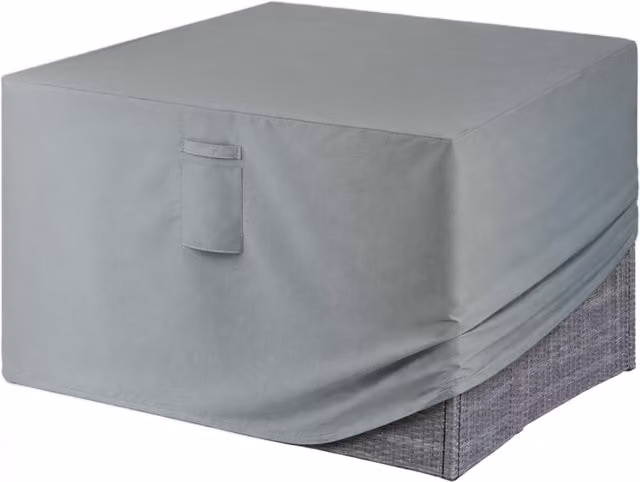 LIVIVO Water-Repellent Grey Polyester Rattan Dining Furniture Cube Cover