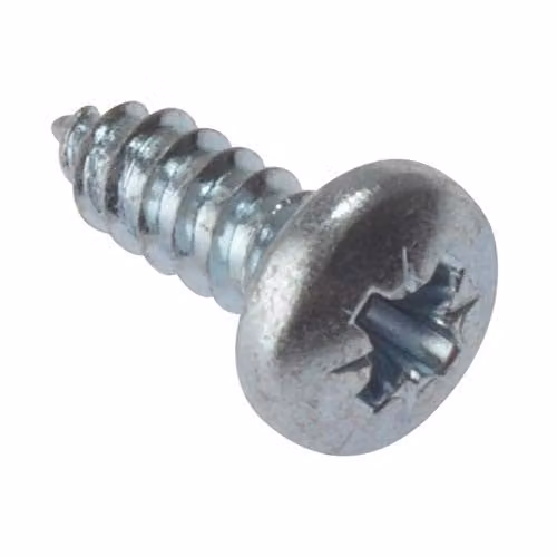 Forgefix Pozidriv Pan Head Self Tapping Screws, Silver, Box of 200