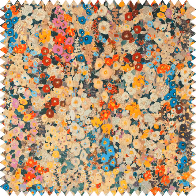 House of Hackney Hollyhocks Organic Velvet Fabric in Autumn Multicolour