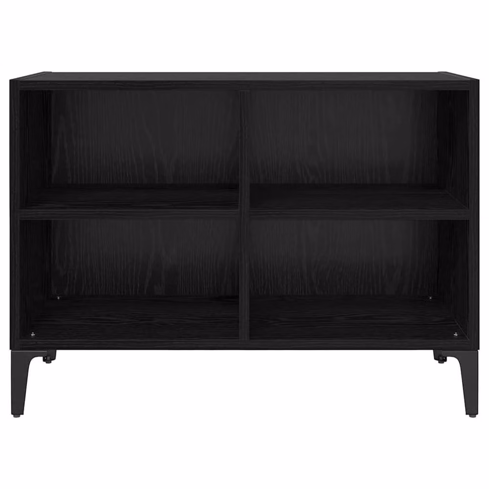 Berkfield Modern Black Oak Home Entertainment Centre in Matt MDF and Wood – 4