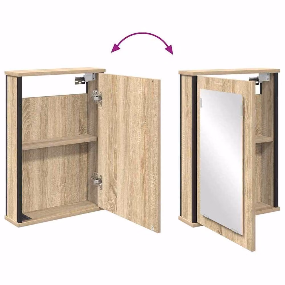 Berkfield Home Elegant 2 Piece Bathroom Furniture Set in Sonoma Oak and Beige – 3