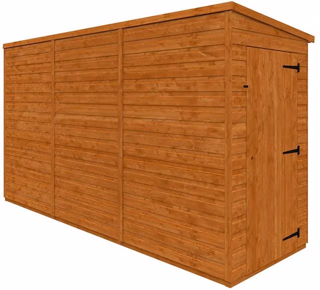 Buttercup Farm 12x4 Flex Pent Windowless 12mm Flex Lean-to in Burnt Orange, W: 115 cm, H: 203 cm, L: 353.8 cm – 1