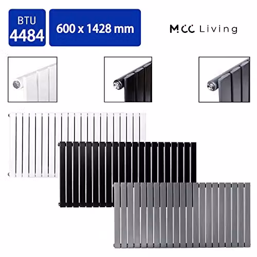 MCC Direct Designer Flat Panel Double Radiator, White, W/H: 142.8 x 60 cm – 2