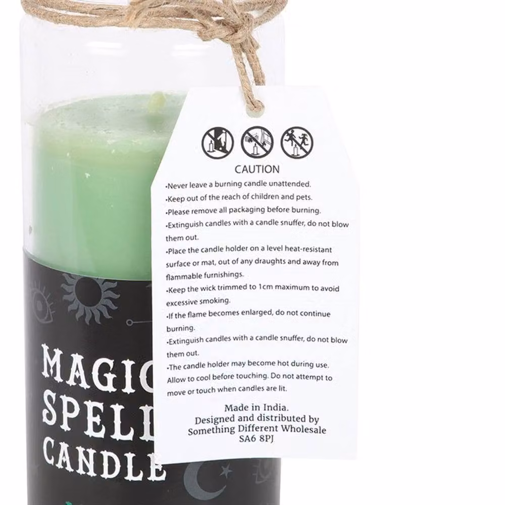 Uniqueful Luck Green Tea Magic Spell Tube Pillar Candle, Green, 1 Pack – 4
