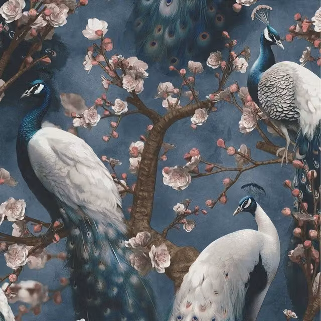 Erismann Blue Floral and Animal Non-Woven Wallpaper Roll
