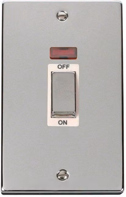 SE HOME White and Chrome Surface Mount 2 Gang Switch